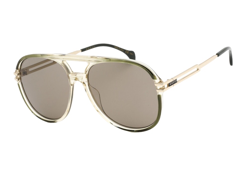 Auth. Gucci oversize aviator sunglasses outlets